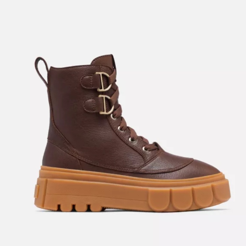 Sorel Womens Size 9.5 Caribou X Leather Tobacco Gum Waterproof Lace Up Boots - Picture 2 of 8